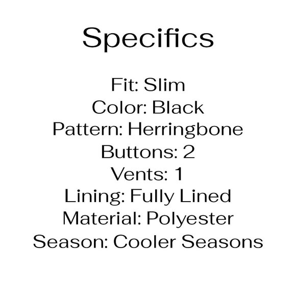 H&M 40R Black HB 2-Button Sport Coat Blazer Jacket B827 - Picture 4 of 11